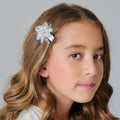 The Lila Crystal Flower Designer Hair Clip.