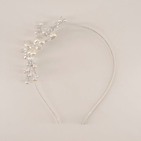 The Natsuki Freshwater Pearls & Crystal Flower Headband.