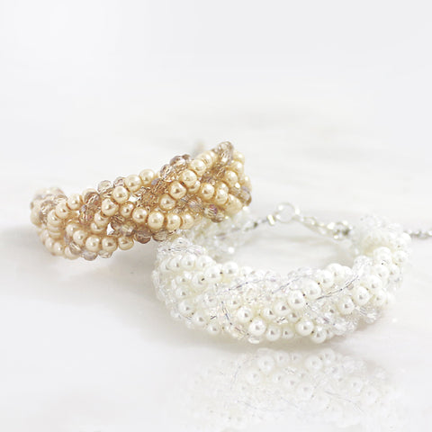 The Plaited Crystal and Pearl Bracelet.