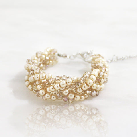 The Plaited Crystal and Pearl Bracelet.