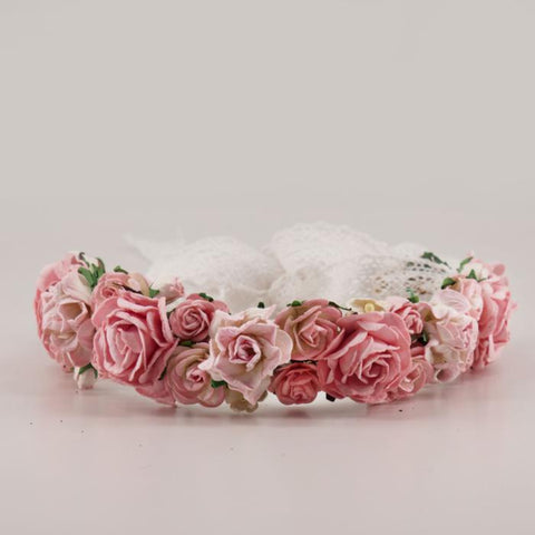girl flower crown cute - pink