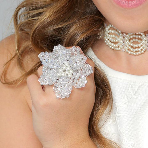 The Sabrina Crystal Flower Luxury Ring.