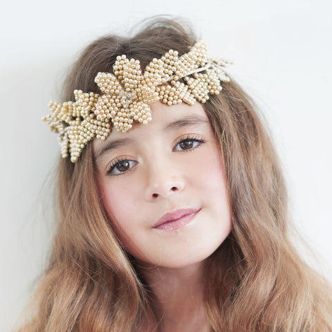 The Snowflake Pearl Designer Hair Garland.