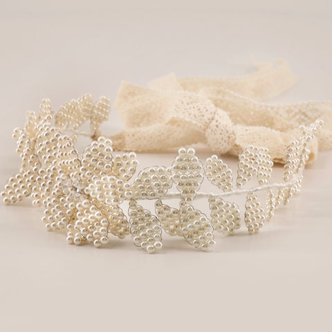 The Snowflake Pearl Designer Hair Garland.