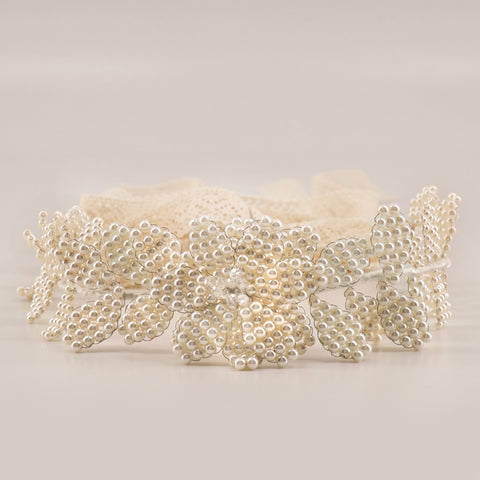 The Snowflake Pearl Designer Hair Garland.