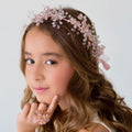Best designer flower girl hair garland headband - crystal