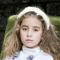 Designer Childrens white hair accessories for flower girls and weddings